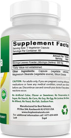 Best Naturals Moringa Superfood 500 mg 60 Cápsulas Vegetales
