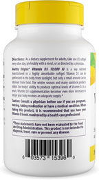 Healthy Origins Vitamina D3 10.000 UI (250 mcg), 120 Cápsulas Blandas