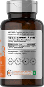 Horbäach Vitamina D3 1000IU (25mcg) Softgels - 180 Cápsulas
