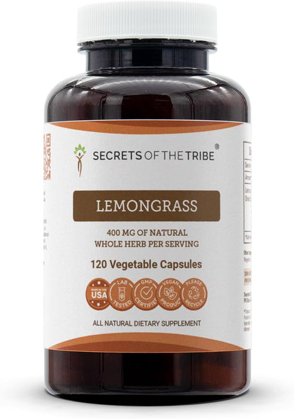 Secrets of the Tribe Lemongrass (Cymbopogon Citratus) 120 Cápsulas, 400 mg – Image 1