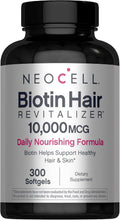 NeoCell Biotin Hair Revitalizer 10000 mcg | 300 Cápsulas blandas | Fórmula nutritiva diaria | Para mujeres y hombres | Complemento para cabello, piel y uñas