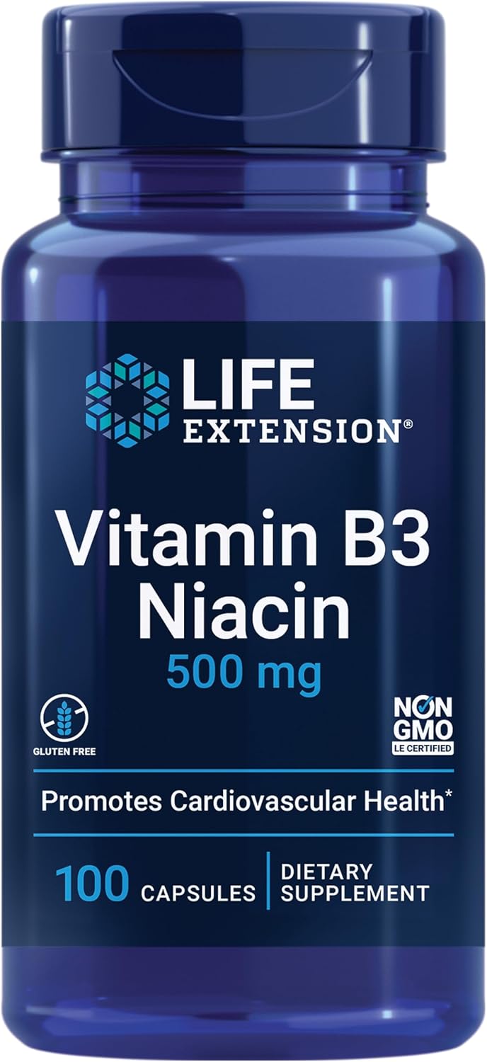 Life Extension Vitamina B3 Niacin, 100 Capsules