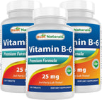Best Naturals Vitamina B6 25 mg, 120 Comprimidos