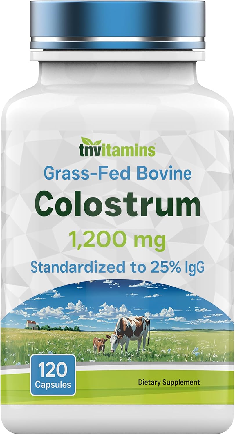 Calostro Bovino en Cápsulas 1.200 mg, 120 Cápsulas - Estandarizado al 25% IgG - No Transgénico