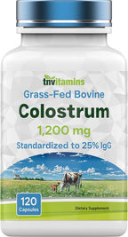 Calostro Bovino en Cápsulas 1.200 mg, 120 Cápsulas - Estandarizado al 25% IgG - No Transgénico