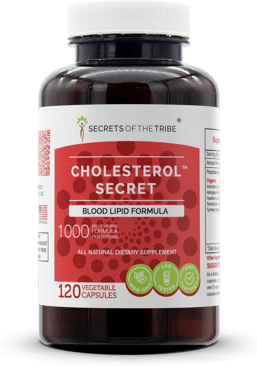 Cholesterol Secret Fórmula Herbal para Lípidos Sanguíneos (120 Cápsulas)