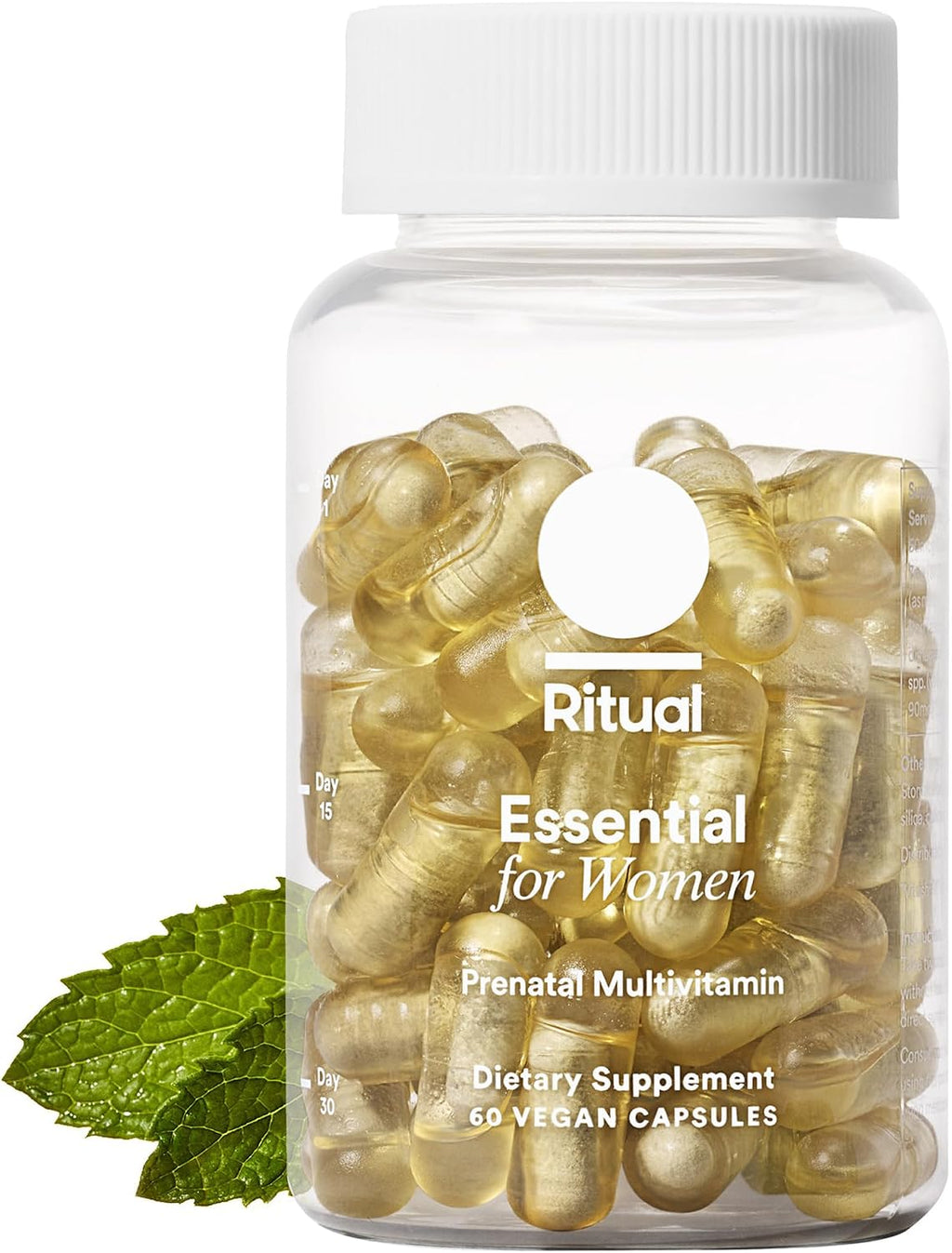 Ritual Multivitamínico Prenatal para Mujeres - Cápsulas Veganas con Folato, Colina, Omega-3 DHA y Hierro - 60 Cápsulas (30 Dosis)