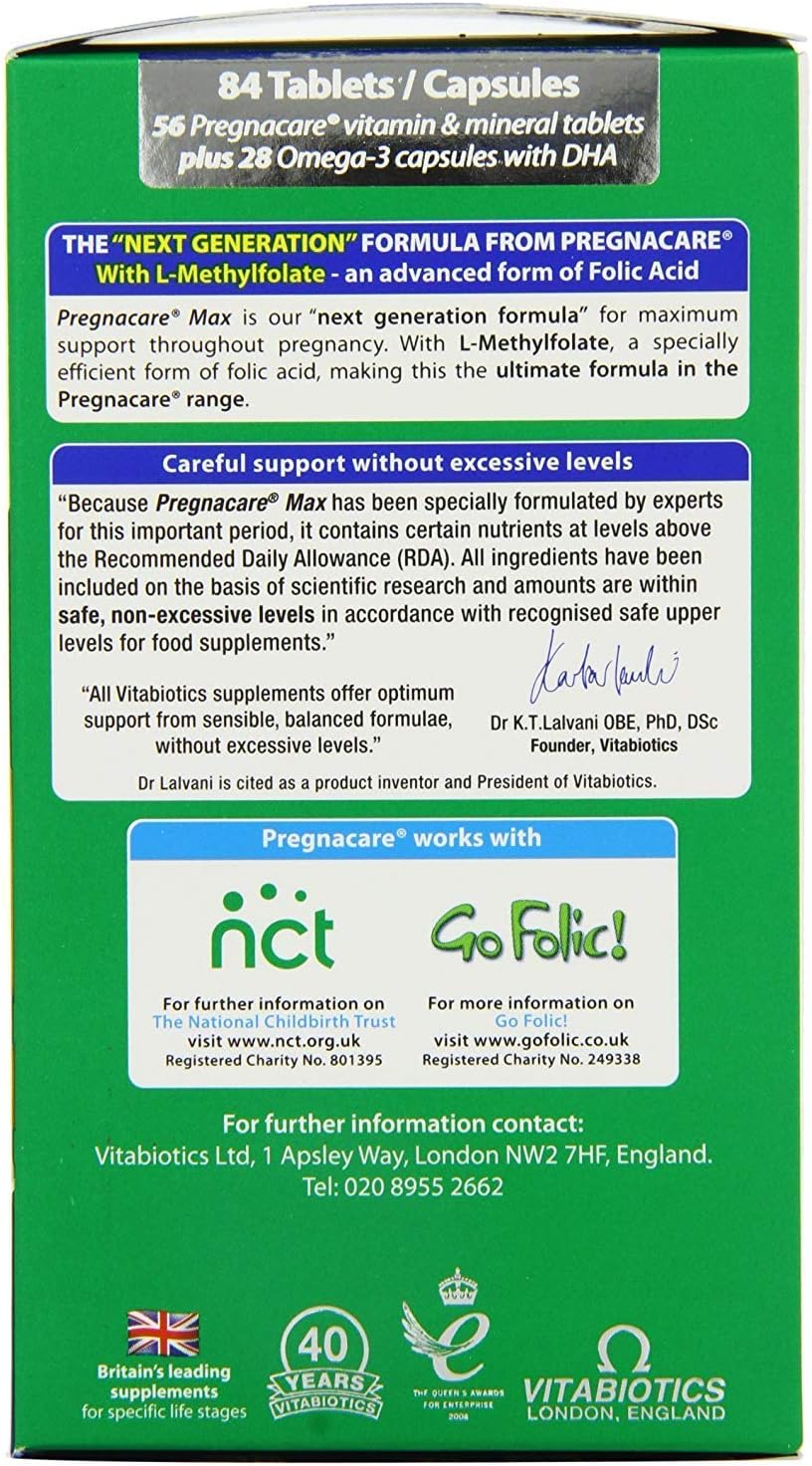 Pregnacare Max - Cápsulas y Comprimidos 28+56 (Pack de 2)