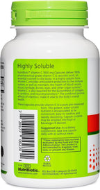 NutriBiotic Vitamina C 1000 mg - 100 Cápsulas - Ácido Ascórbico Puro