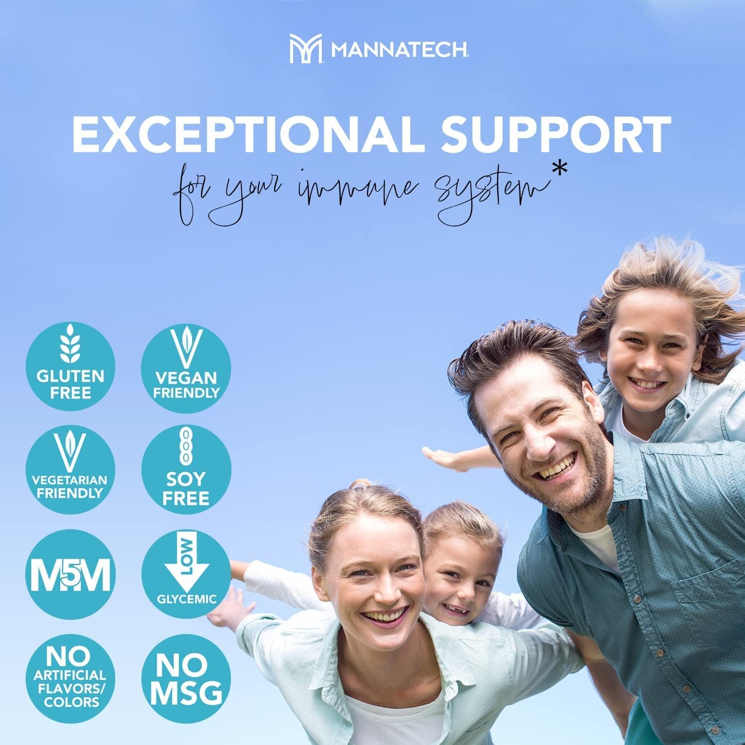 Mannatech MannaBOOM - Suplemento de Apoyo Inmunológico Avanzado con Vitamina C, Zinc y Gliconutrientes, 10 Sobres