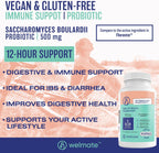 WELMATE Saccharomyces Boulardii 500mg Probiótico 200 Cápsulas