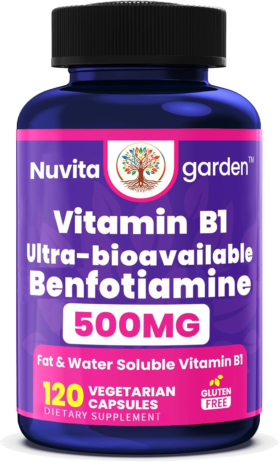 NoMiLu Benfotiamina 500mg, 120 Cápsulas Vegetales