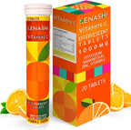 Kenashi Vitamina C 1000mg Efervescente con Zinc, Potasio, Magnesio y Vitamina E - 20 Comprimidos