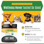 Polvo de Melena de León Orgánico para Perros y Gatos – Apoyo Cognitivo – Extracto de Cuerpo Fructífero Orgánico USDA, 45 Dosis
