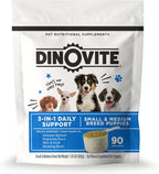 Dinovite Probióticos para Perros, Polvo para Perros Grandes (45+ lb), Apoyo Digestivo y Piel con Omega-3, 90 porciones