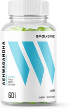 Swolverine Gominolas de Ashwagandha con Zinc y Vitamina D - 60 gominolas sabor cereza