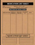 Medication List Sheet: Medication List Sheet