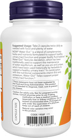 NOW Foods Water Out con Uva Ursi, Diente de León, Potasio y Vitamina B-6 - 100 Cápsulas Vegetales