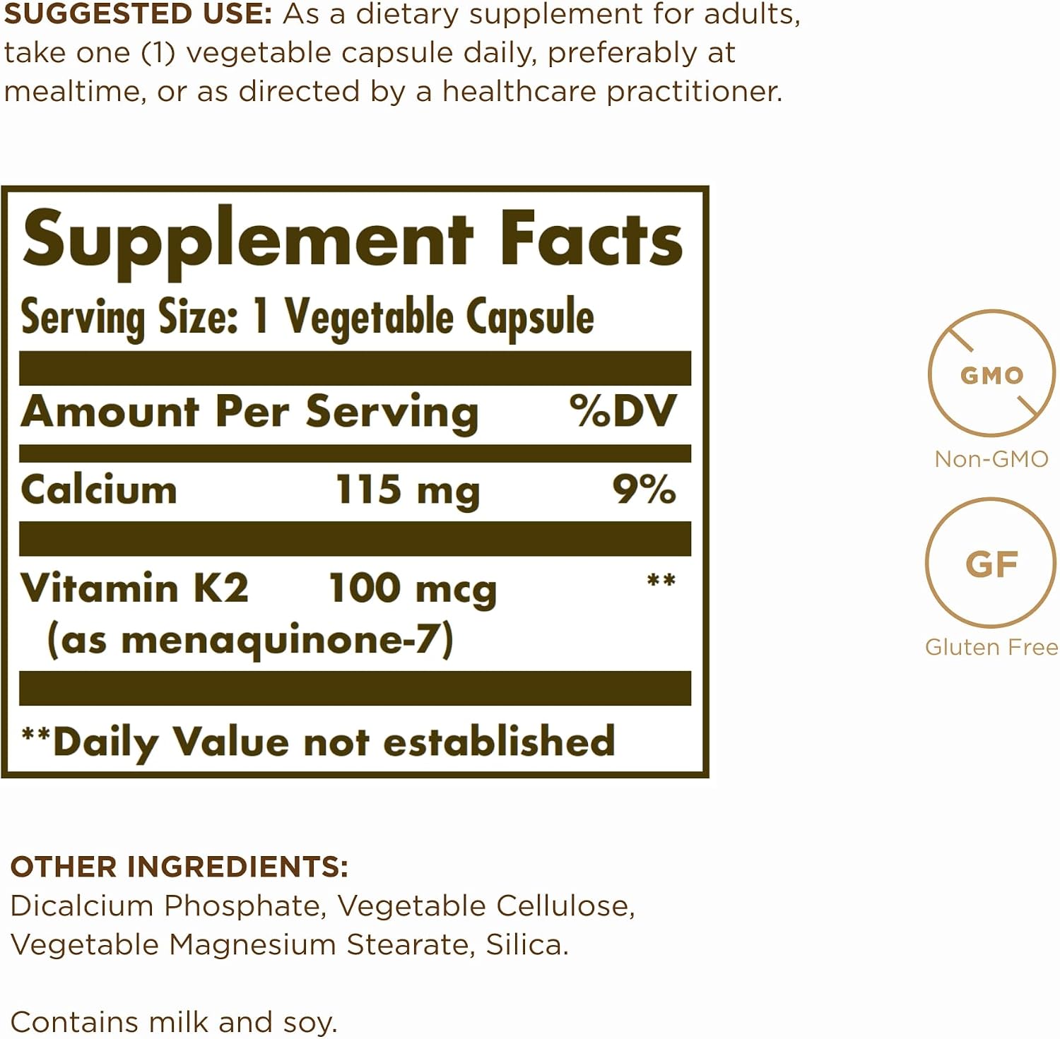 Solgar Vitamina K2 (MK-7) 100 mcg - 100 Cápsulas Vegetales