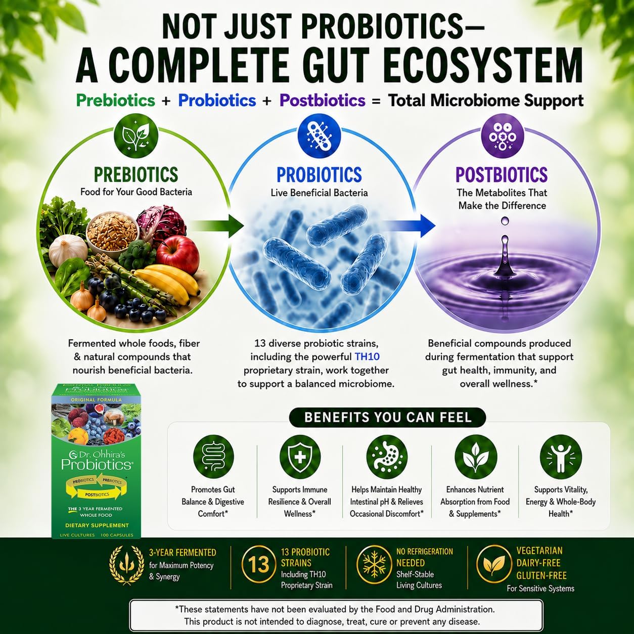 Dr. Ohhira's Probiotics Original Formula – 3 Años de Fermentación Natural Japonesa – 100+10 Cápsulas Vegetarianas