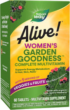Nature's Way Alive! Multivitamínico Completo para Mujeres con Frutas y Verduras Orgánicas, 60 Comprimidos
