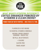 VitaPerk Polvo Multivitamínico sin Sabor - 30 Sobres con 15 Vitaminas, Minerales, Té Verde y Guaraná