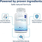 ClearZine Acne Pills - Clear Skin Supplement, 2 Bottles of 90 Capsules