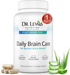 Dr Lewis Daily Brain Care Cápsulas - Suplemento para la Memoria y Concentración con Aloe Vera - 90 Cápsulas