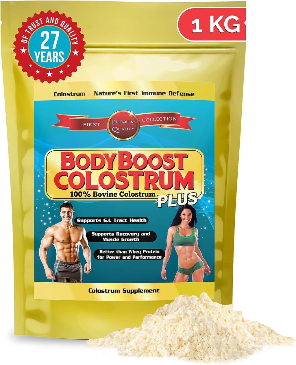 BodyBoost Calostro Bovino en Polvo 1 kg - 100% Calostro de Vaca Alimentada con Pasto