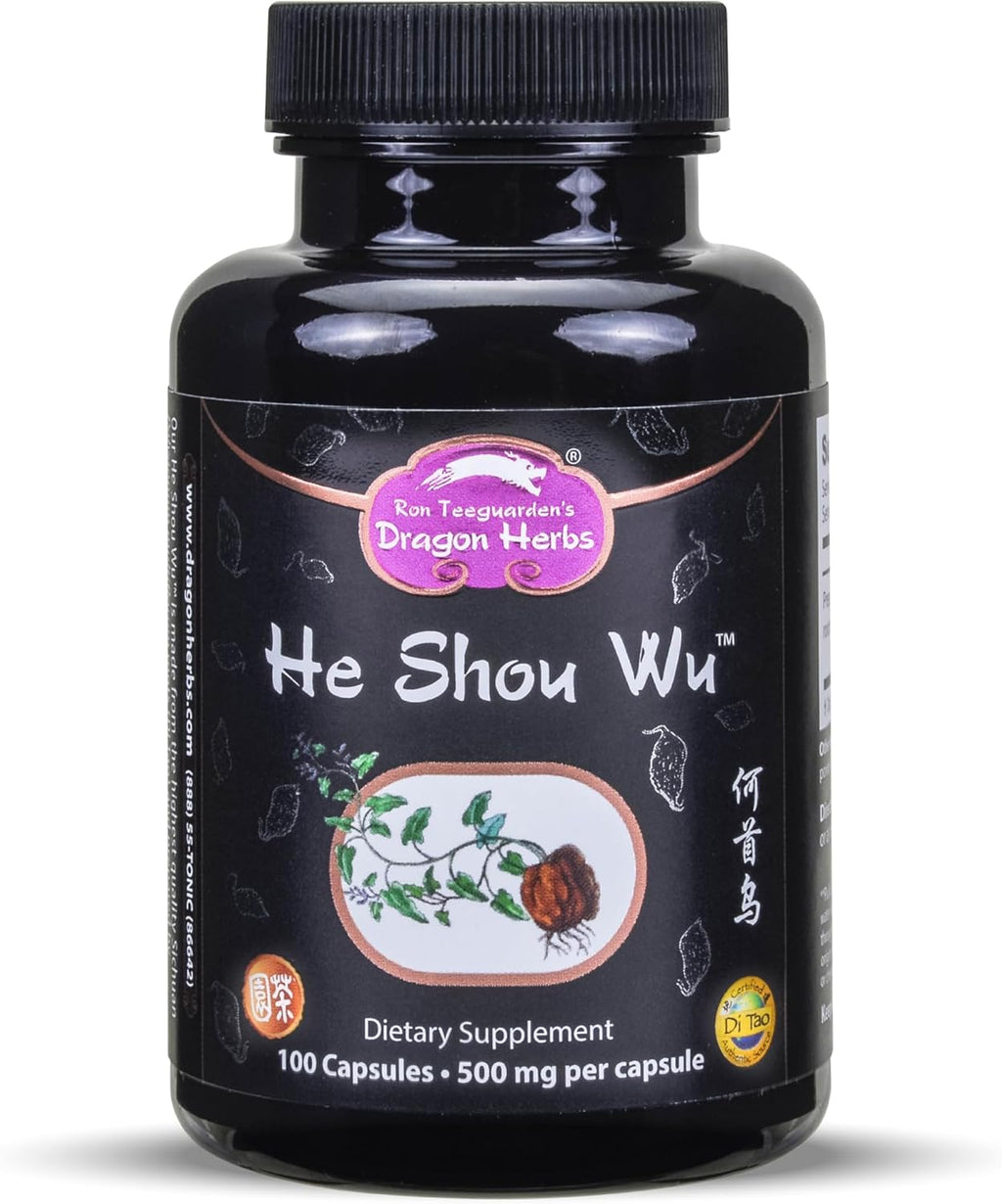 Dragon Herbs He Shou Wu - Suplemento de He Shou Wu Preparado, 100 Cápsulas de 500 mg