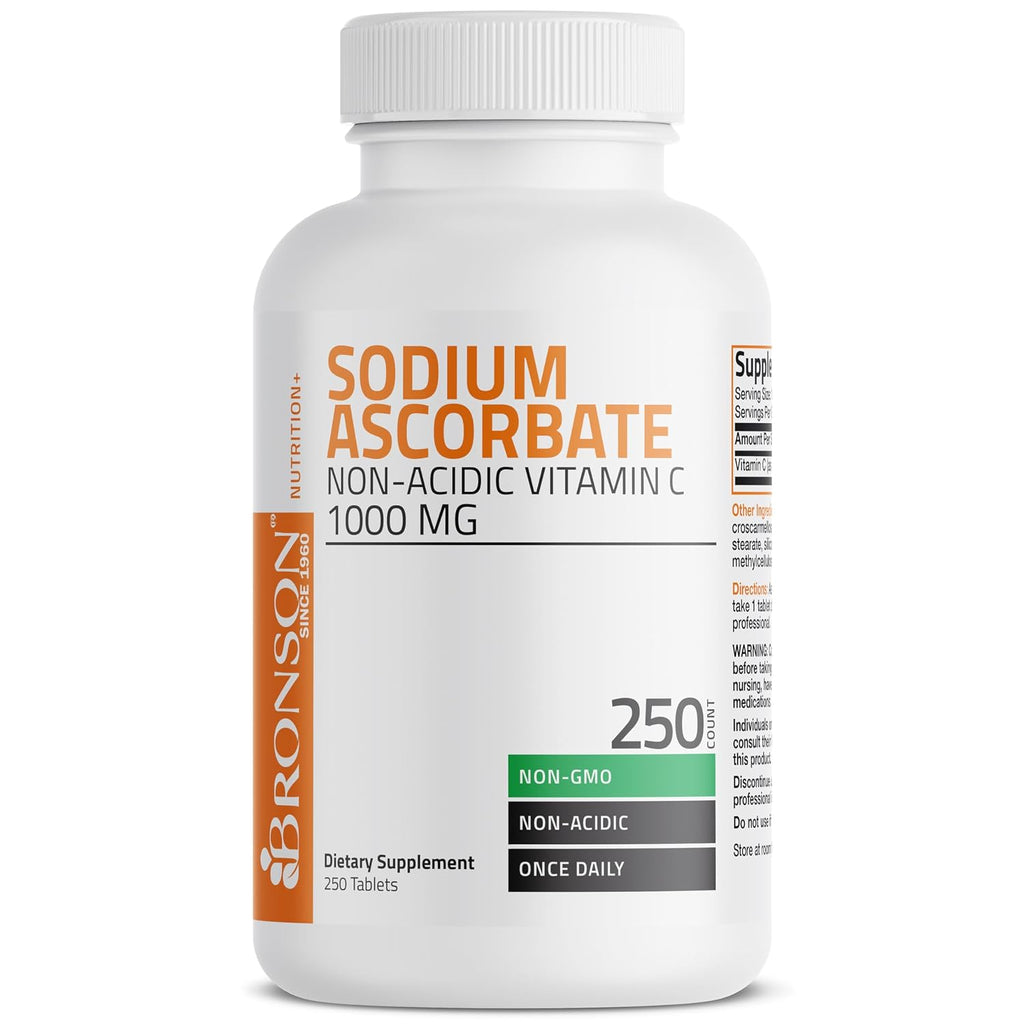 Ascorbato de Sodio Vitamina C 1000 mg - Bronson - No Ácido - 250 Comprimidos