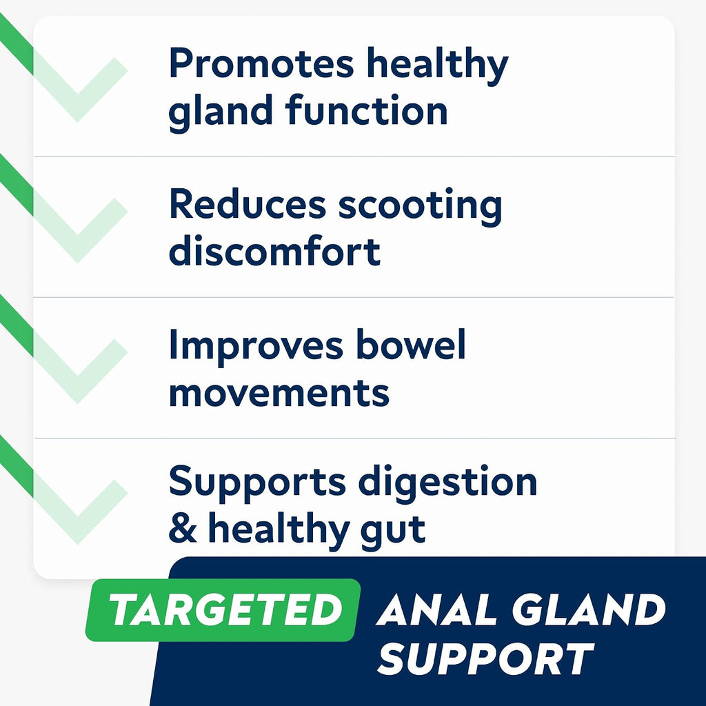 STRELLALAB Anal Gland Support Chews - Suplemento Digestivo con Fibra y Prebióticos para Perros, 120 masticables