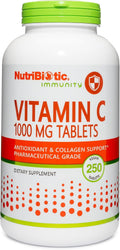 NutriBiotic Vitamina C 1000 mg, 250 Comprimidos - Ácido L-Ascórbico Puro