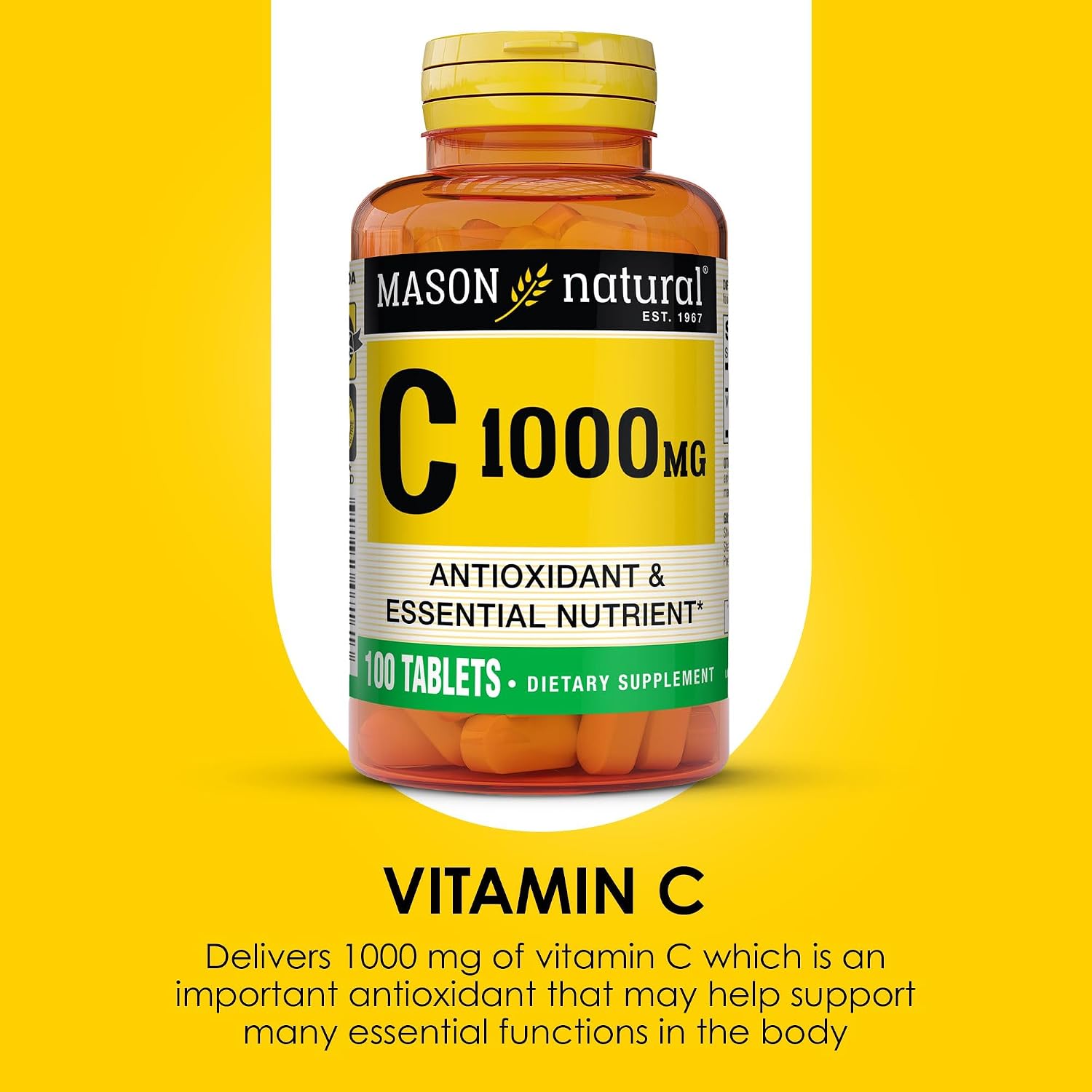MASON NATURAL Vitamina C 1000 mg, 100 Comprimidos