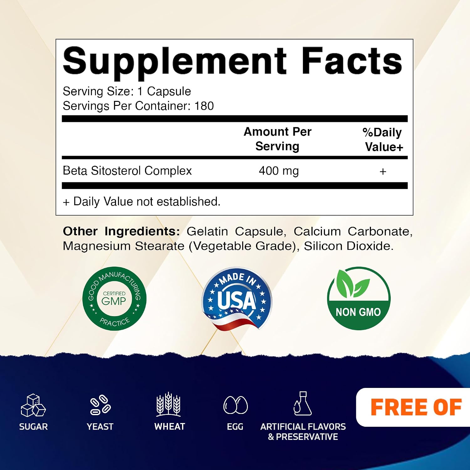 Vitamatic Beta Sitosterol Complex 400 mg 180 Cápsulas