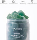 Haroutine Liposomal Vitamin D3 + K2 Gummies - Sabor a Frutos Rojos, 5000 UI D3 y 100 mcg K2 MK-7, 30 Gominolas