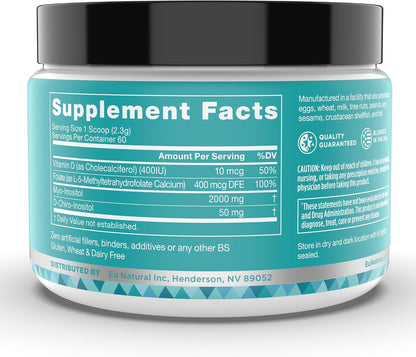 Regulate MAX Myo-Inositol y D-Chiro Inositol en Polvo para Mujeres con Vitamina D y Folato, sin Sabor, 60 porciones – Image 8