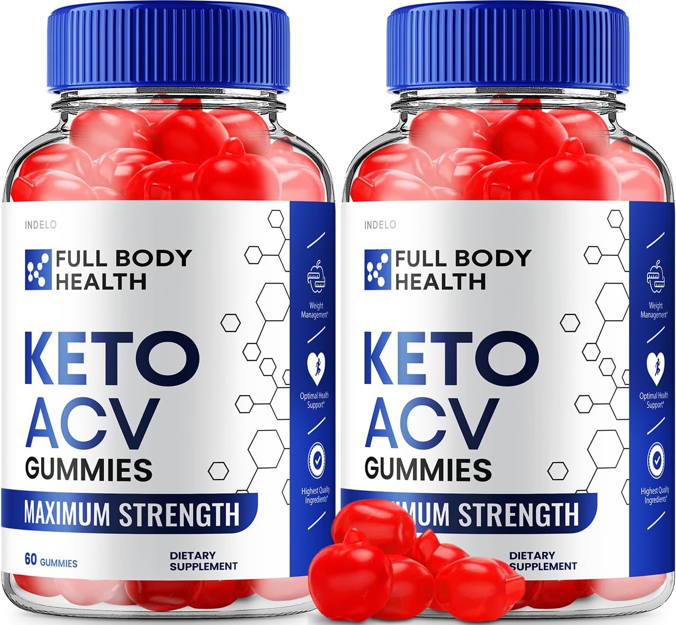 Full Body Health Keto ACV Gummies – Pack de 2 (120 Gominolas)