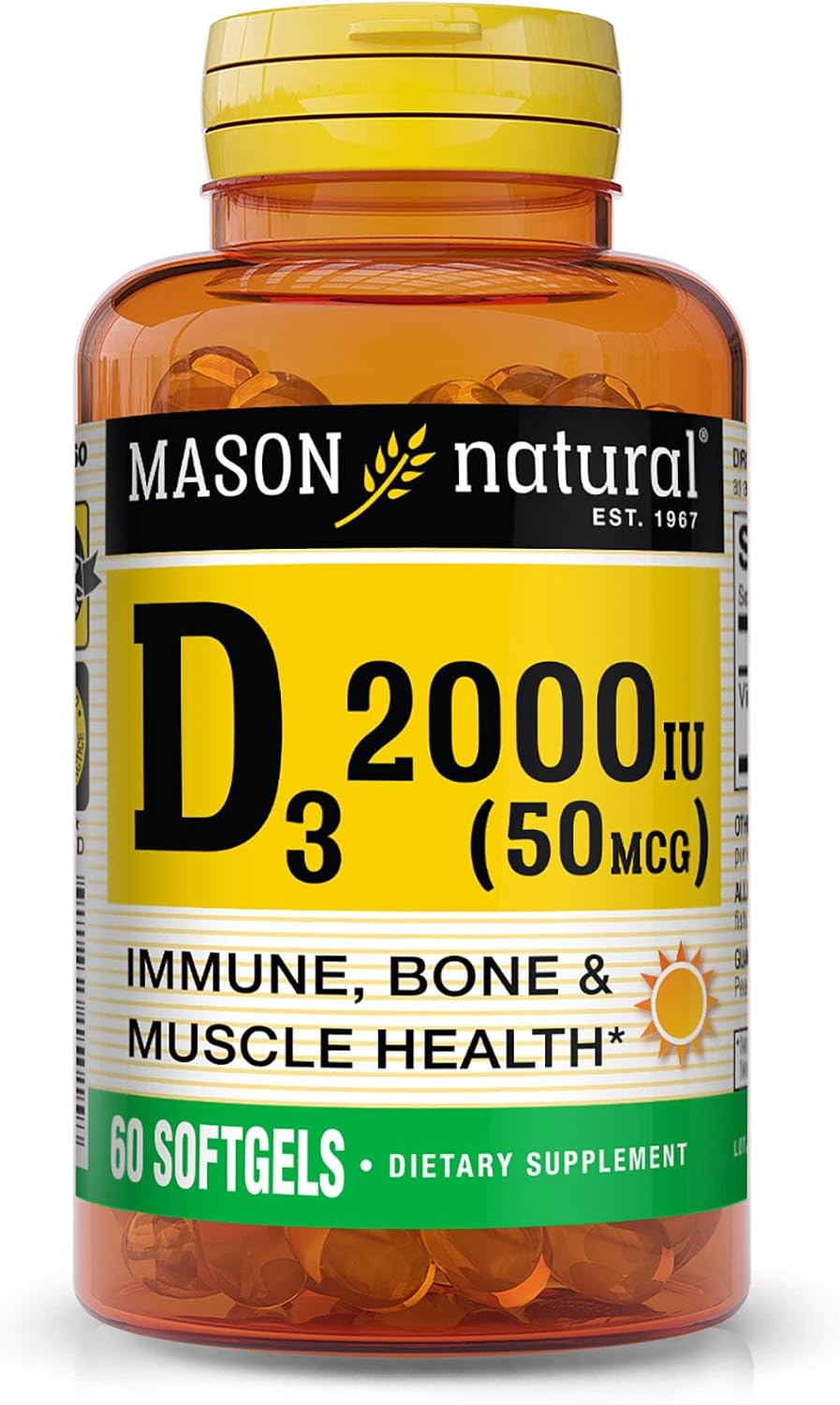 Mason Natural Vitamin D3 10 mcg (400 IU) - 100 Softgels