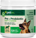 PetNC Natural Care - Masticables blandos Pre y Probióticos para perros sabor hígado y queso, 120 unidades