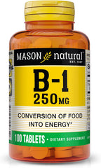 MASON NATURAL Vitamina B1 Tiamina 250 mg, 100 Comprimidos