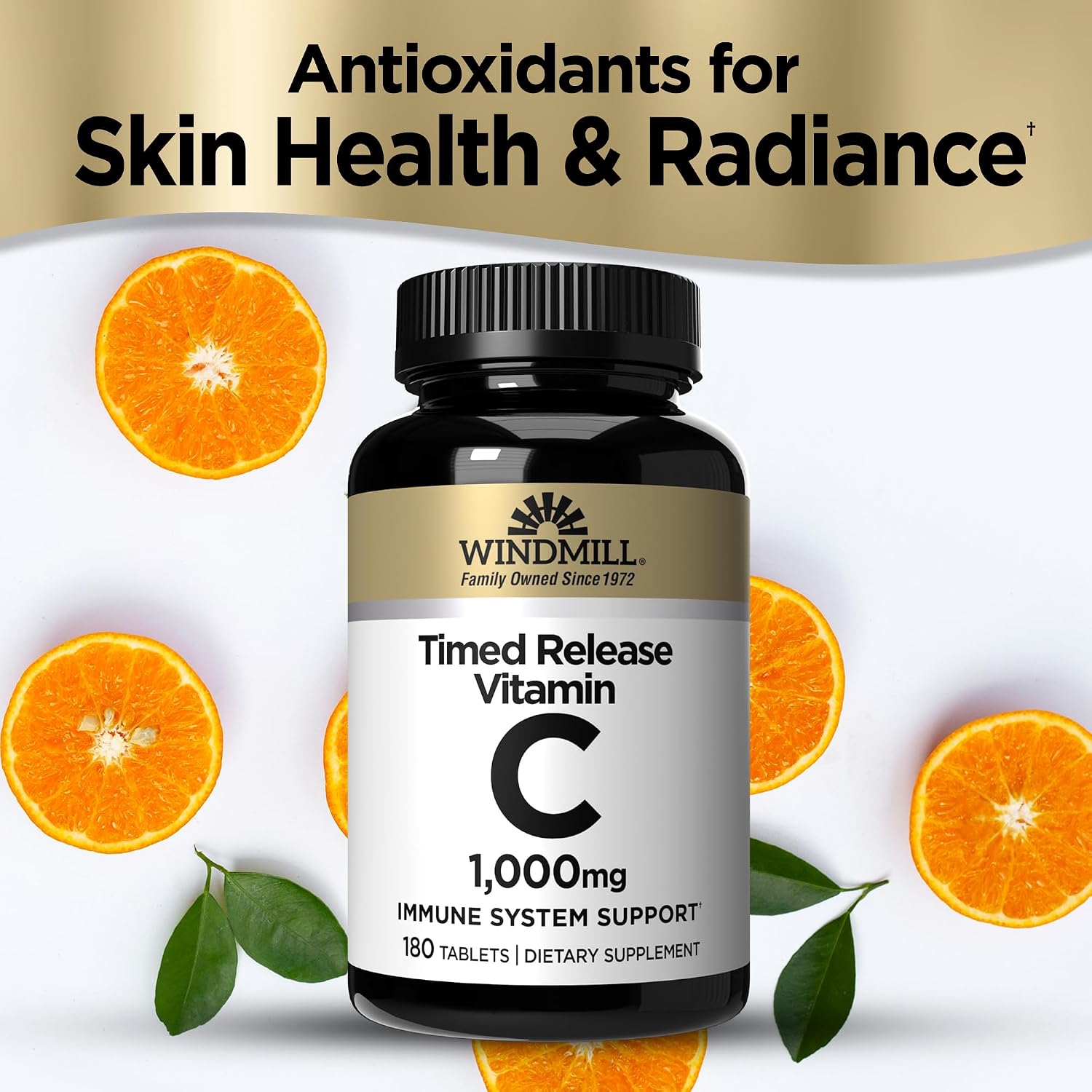 Windmill Natural Vitamins Vitamina C 1000mg Liberación Prolongada con Escaramujo y Bioflavonoides