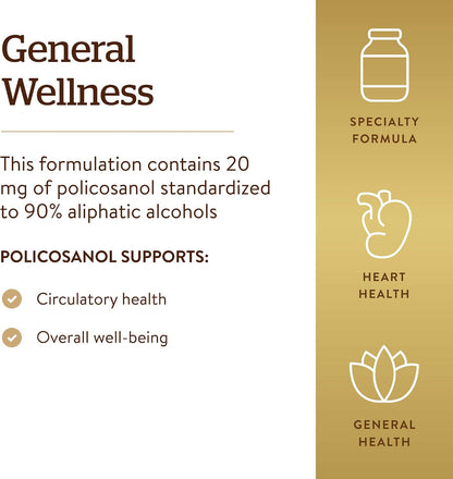 Solgar Policosanol 20 mg, 100 Cápsulas – Sin aromas, edulcorantes, conservantes ni colorantes artificiales – Image 4