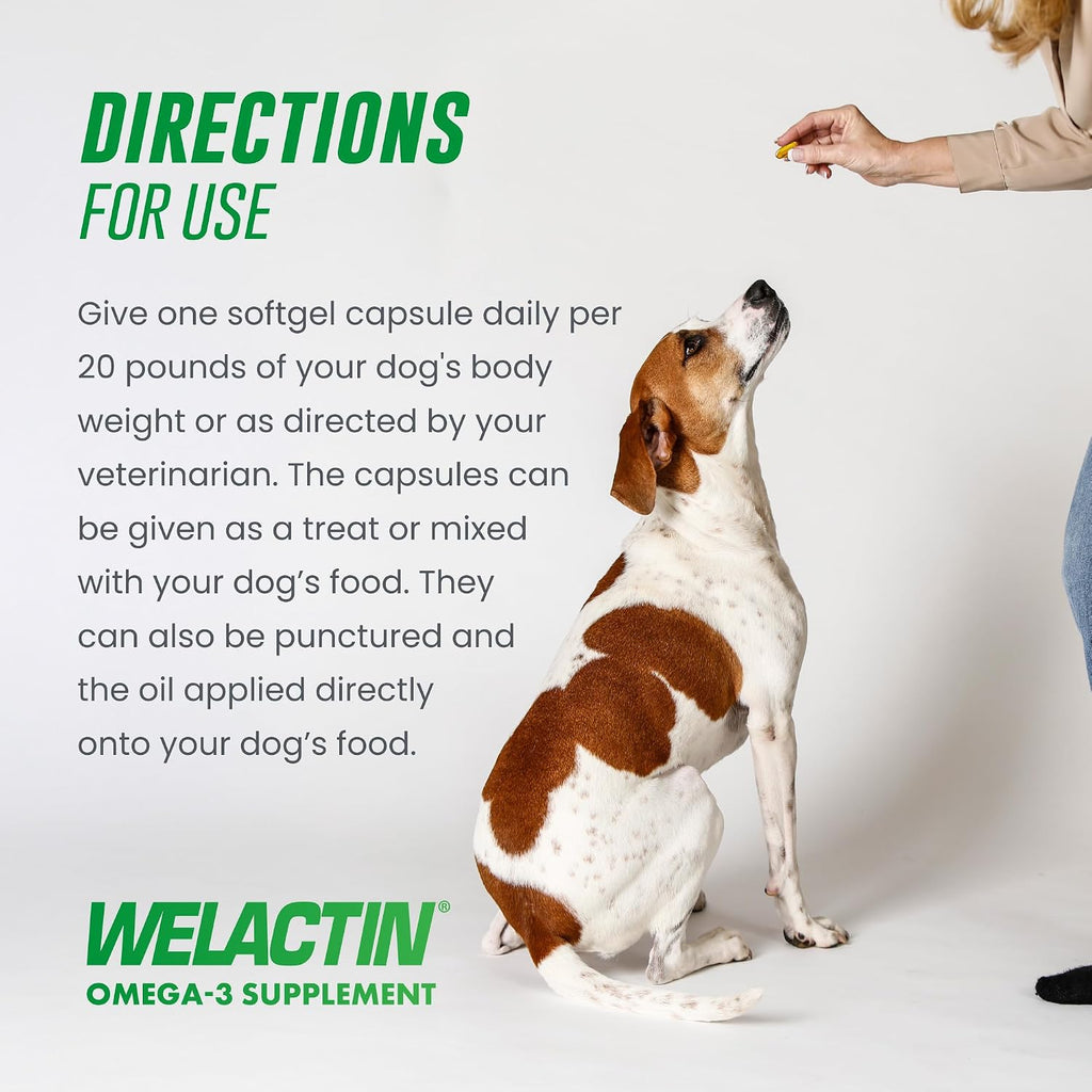 Nutramax Welactin Omega 3 para Perros - 120 Cápsulas blandas
