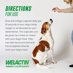Nutramax Welactin Omega 3 para Perros - 120 Cápsulas blandas