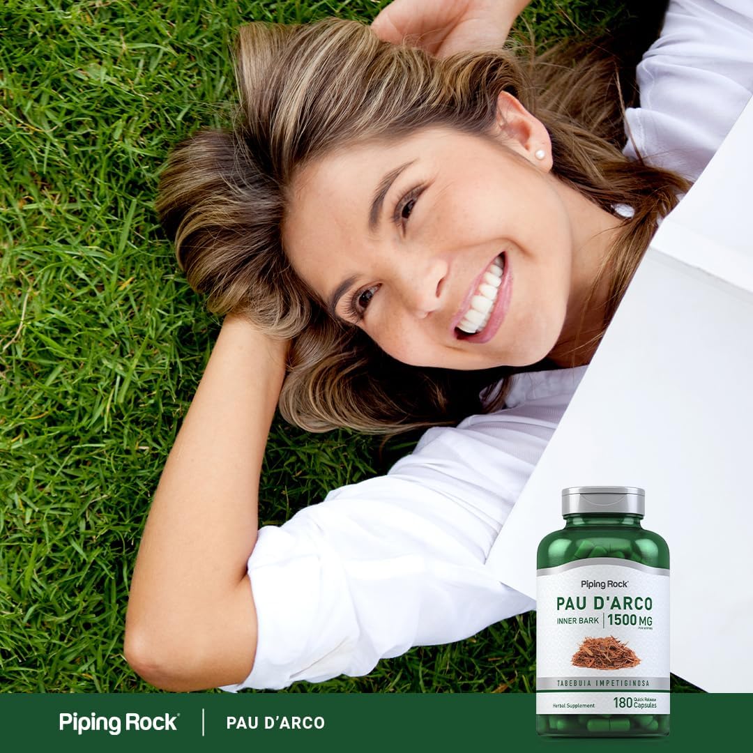 Piping Rock Pau D'Arco Cápsulas | 1500 mg | 180 Comprimidos | Corteza Interna