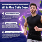 Multivitamínico para Hombres con Omega-3 y Probióticos - Gominolas sin Azúcar, Sabor Mora