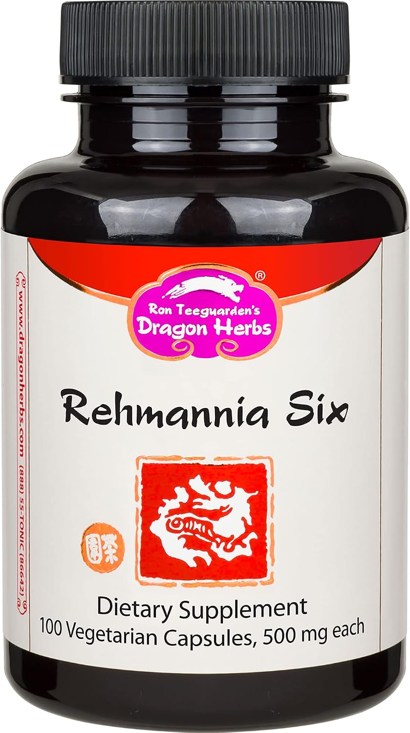 Dragon Herbs Rehmannia Six Combination -- 500 mg - 100 Cápsulas Vegetarianas
