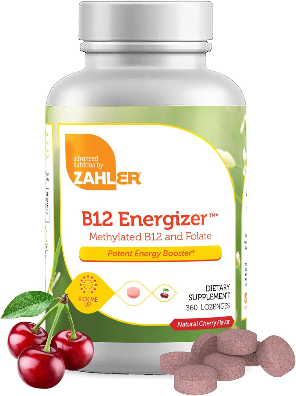 Zahler Energizer+ Vitamina B12 5000 mcg - Comprimidos sublinguales sabor cereza natural - 120 comprimidos