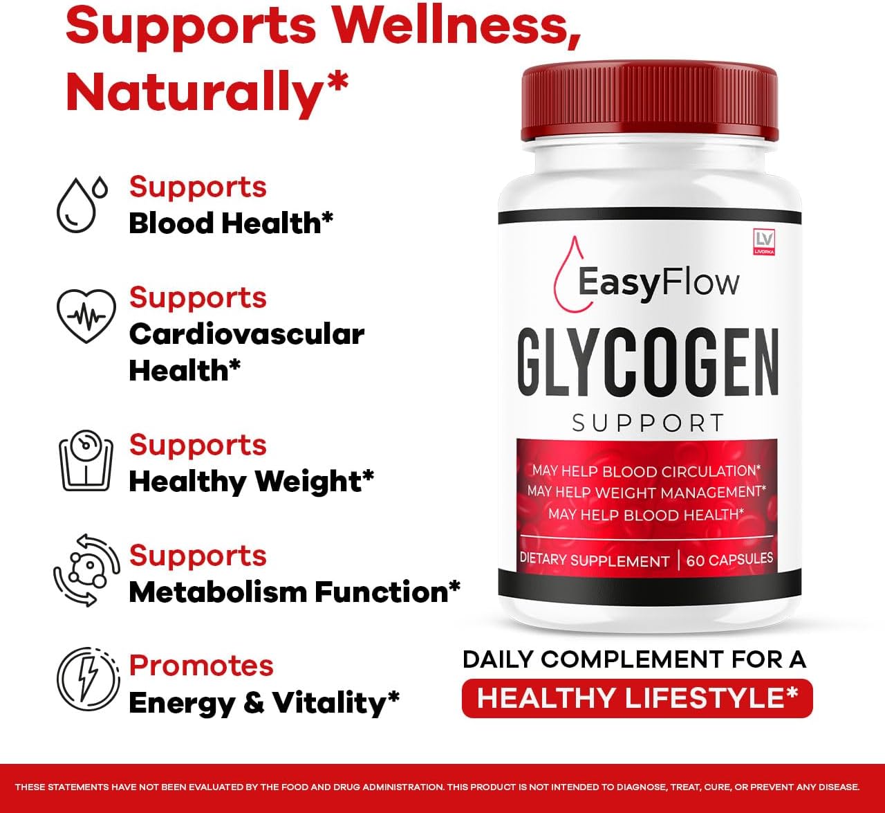 Easy Flow Glycogen Support 300 Cápsulas 5 Meses